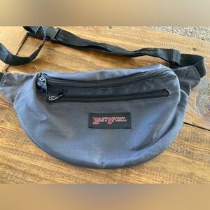 East Sport blue vinyl fanny pack